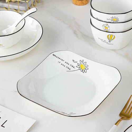 Ceramic Tableware European-style Bowl and Dish Simple Househ