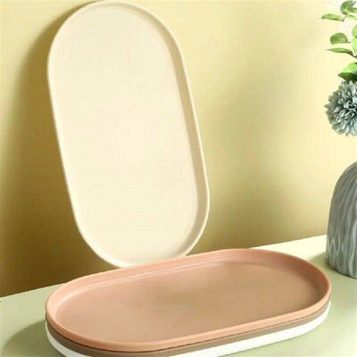 Nordic Style Plastic Dessert Tray Oval Stackable Dish Plate