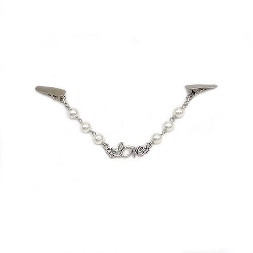 Fashion Pearl Sweater Chain Feather Letter Pendant Shawl Cli