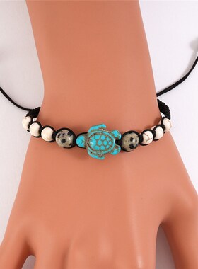 2Pcs New Sea Turtle Beads Bracelets For Women Men Classic