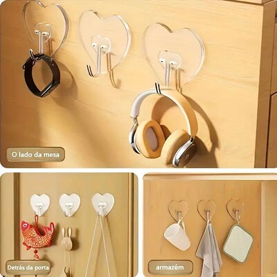 6/12pcs Heavy Duty Adhesive Hooks - Drill-Free Suction Cups,