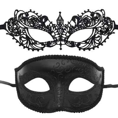 Masquerade Masks for Couple Venetian Woman Lace Men PP Cospl