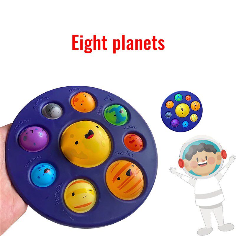 2pcs Pop It Fidget toy simple dimple popit玩具星球彩虹按按乐图片