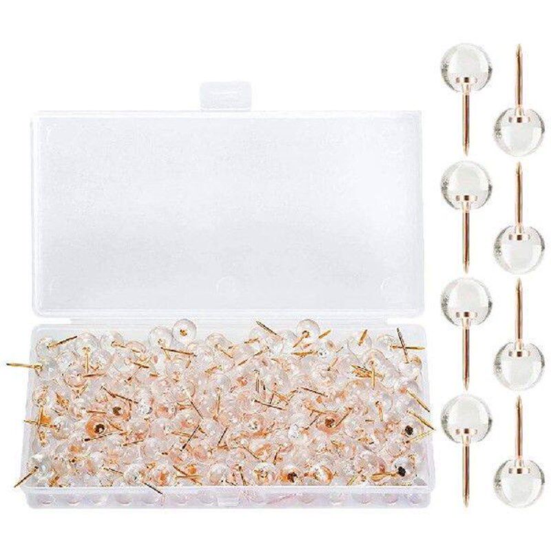 50pcs Transparent Pushpins Jumbo Thumb Tacks Round Head - 实物图