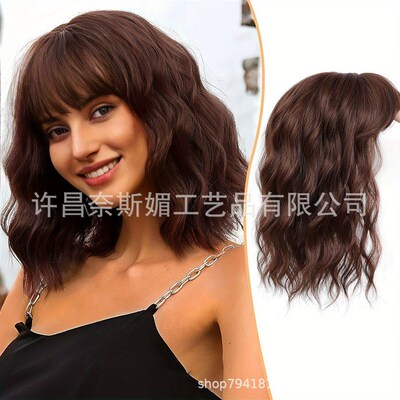 Wig Womens Bobo Bobo Air Bangs Water Rippled Medium-length