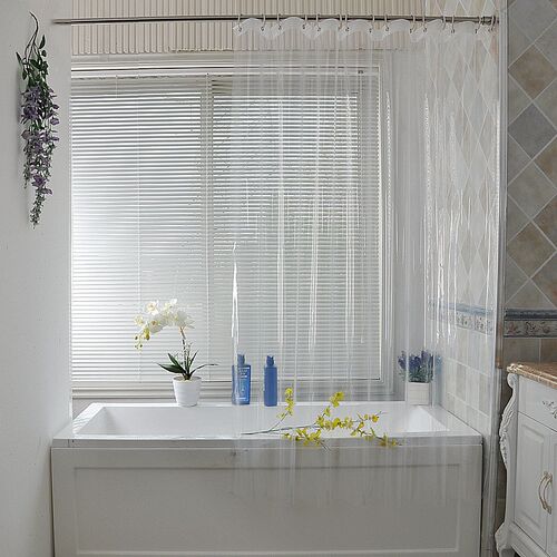 Plastic Waterproof Shower Curtain PVC Transparent Thick Bath