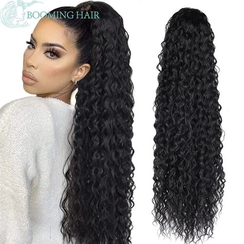 Curly Ponytail Extensions Clip in Synthetic Drawstring Ponyt
