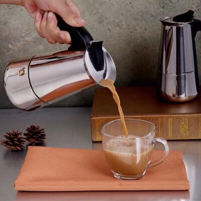 Stainless Moka Coffee Maker Pot Percolator+Electric stove
