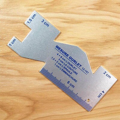 Precision Seam Measuring Gauge Metal Quilting Tailor Ruler T