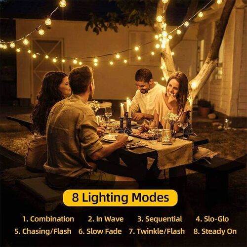 Updated Solar String Lights Outdoor Waterproof 60LED 8 Modes