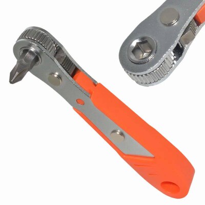 1 Set Hexagon Ratchet Spanner with Screwdriver Bit: The Perf