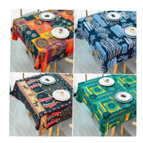 餐桌布 Tablecloth printed cotton linen table cloth rectangle