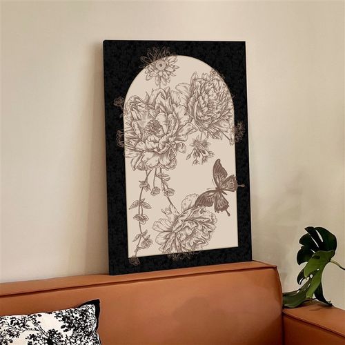 画玩美法式中古客厅沙发背景墙装饰画走廊玄关柜南洋复古风挂画