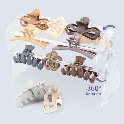 360-Degree Rotating Acrylic Claw Clip Organizer Hair Clip Or