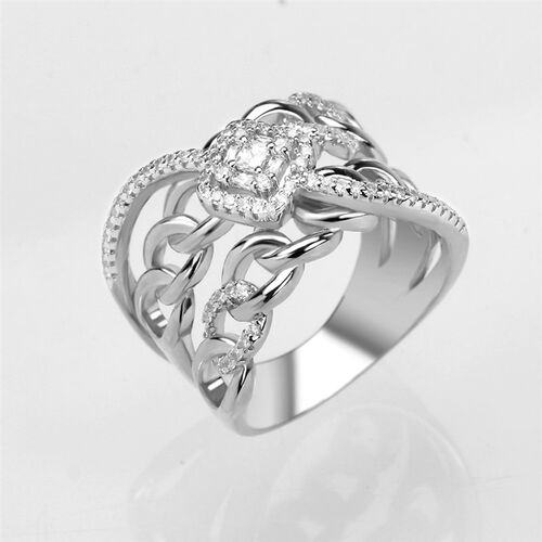 Luxury CZ Rings Cross Geometry Cubic Zirconia Dubai Naija Br