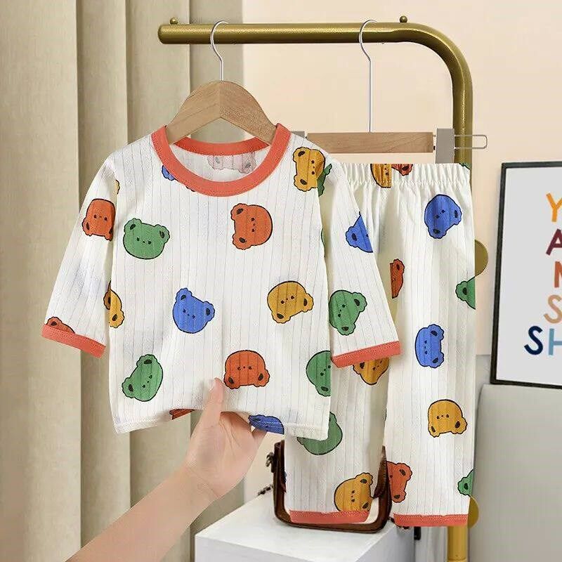 0-4 Age Baby Clothes Leisure Wear Kids Girl Boys Printed Bea图片