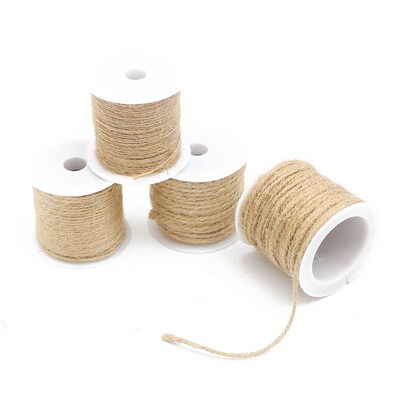 5-15m/roll Natural Jute Twine Burlap String Hemp Rope Party