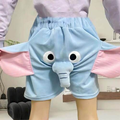 Lounge Pyjama Shorts 3D Ears Trunk Cartoon Lovely Elephant L
