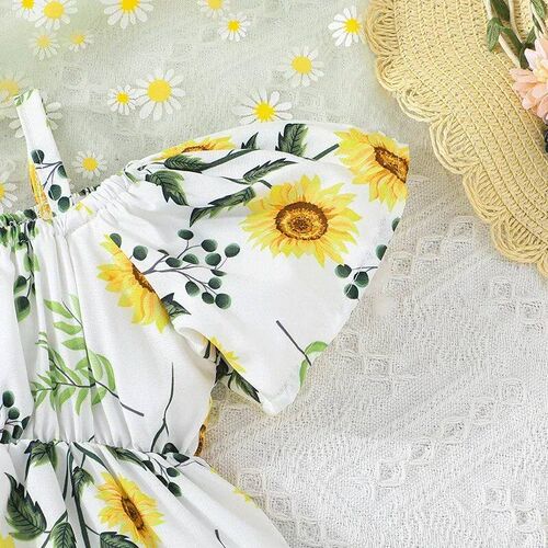 2Pcs/Set For Newborn Baby Girl 0-12months Floral Casual Susp
