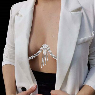 Hot tend body accessories exquisite tassel Rhinestone chest