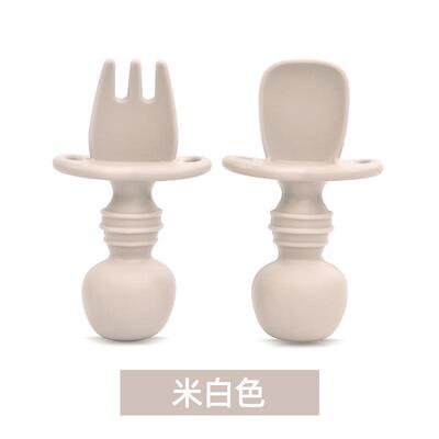 3PCS Cute Baby Learning Spoons Utensils Set Food Grade Silic