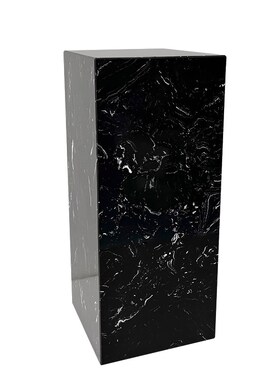 黑白纹理大理石底座装饰摆件艺术品客厅玄关酒店会所雕塑石墩展台
