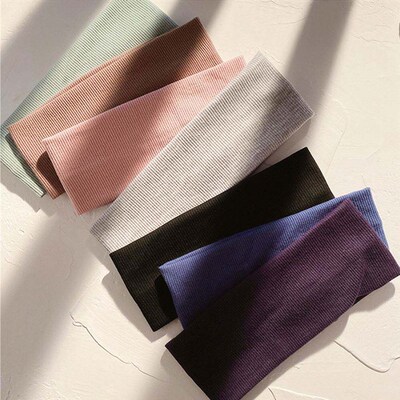 Solid Color Headband for Women Men Yoga Knitting Elastic Hai