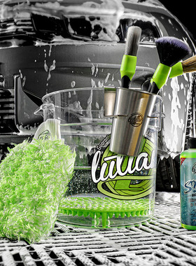 绿田洗车水桶15L两桶水精护砂石过滤网带盖加厚工程塑料便携