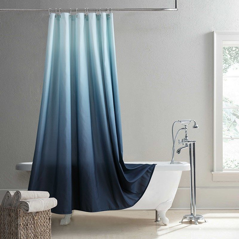 欧式渐变浴帘涤纶布加厚防水防霉遮光干湿分离沐浴隔断帘塑料挂钩,家庭/个人清洁工具,浴帘,淘宝优惠券,粉丝福利购,淘宝优惠卷