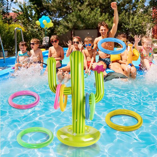 Outdoor Swimming Pool accessories Inflatable Cactus Ring Tos