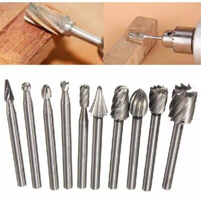 10PCS Metal Milling Cutters High Speed Steel Grinding Bit