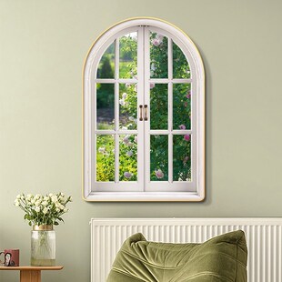 窗外风景画假窗户装饰画空间延伸感酒吧宾馆房间仿真开窗遮挡挂1