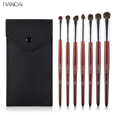 Pro 7pcs Eye Shadow Makeup Brushes Set Natural Hair Wood Han