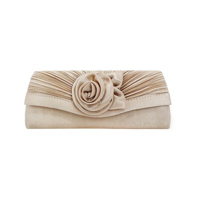 Womens Satin Clutch Bag Fashionable Wedding Evening Party B