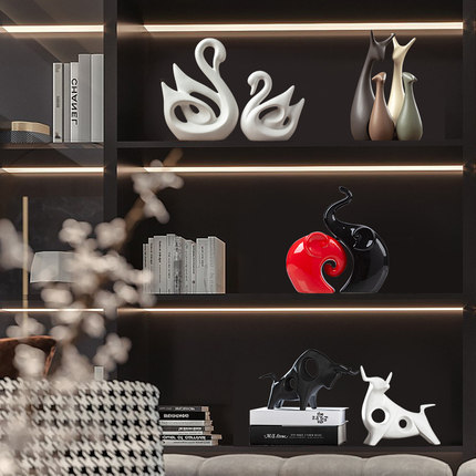 大象摆件陶瓷家居创意客厅摆设茶几桌面鞋柜卧室内电视酒柜装饰品