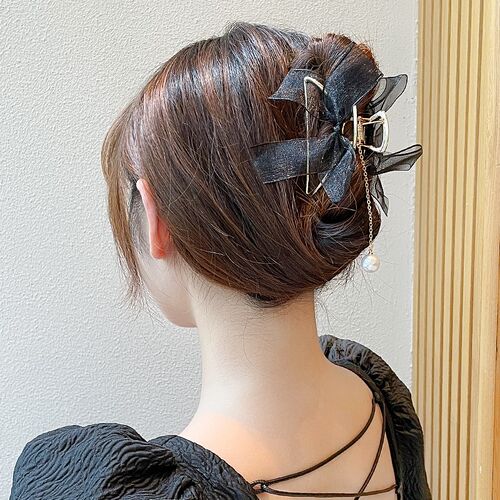 2022 New Butterfly Hair Clip Geometric Pearl Beads Metal Hai