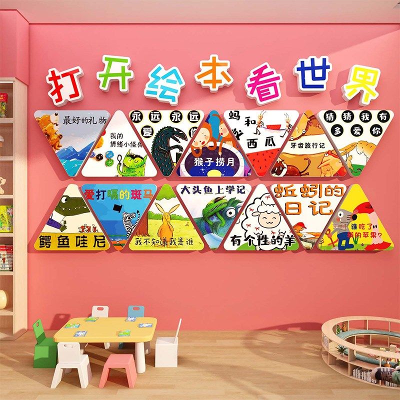 图书角布置儿童阅读区幼儿园文化墙贴画阅览室环创绘本馆墙面装饰,家居饰品,文化墙贴,淘宝优惠券,粉丝福利购,淘宝优惠卷