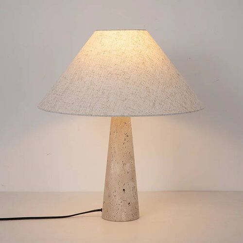 Yellow Travertine Fabric Art Table Lamp Nordic Bedroom Study