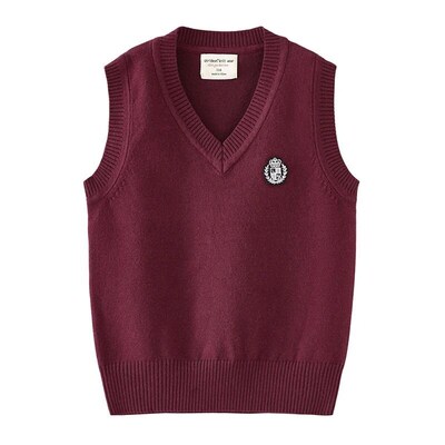 School Uniform Autumn Childrens Vest Sweater Kids Knitted P
