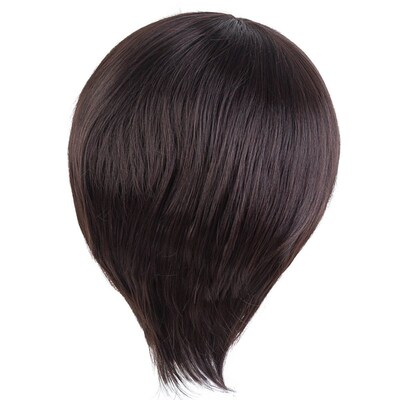 Manufacturer Customizes Mens Short Hair Wig Black Dark Brow