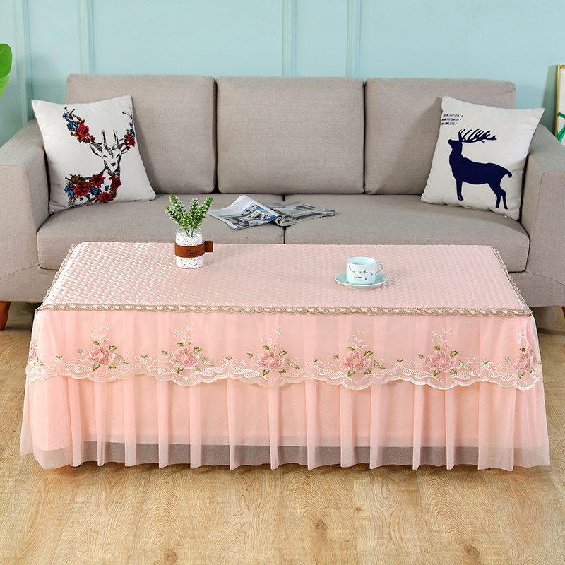 蕾丝茶几防尘罩防滑客厅长方形餐桌布通用盖巾2023新款全包定制,居家布艺,桌布,淘宝优惠券,粉丝福利购,淘宝优惠卷