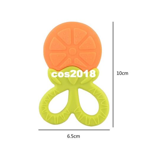 Safe Silicone Baby Teether Fruit Orane Shape Teeth Toy Baby