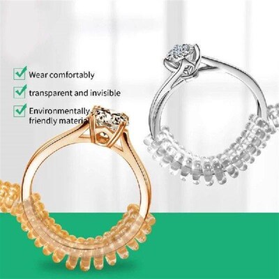 2x Any Ring Clear Silicone Ring Sizer Invisible Tightener