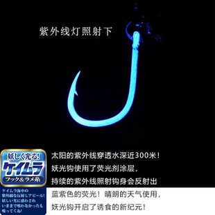 沙沙麦旋转亮片铁板钩UV荧光钩管付伊势尼海钓路亚假饵钩黑头鲈鱼