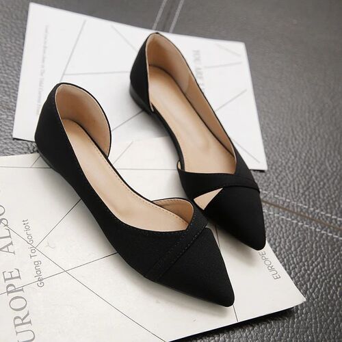 Women Flats Pink Black Pure Color Plus Small Size 33 34 Larg