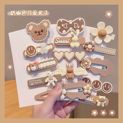 Cute Childrens Hairpin Milk Curry Color Side Clip Bangs Hai