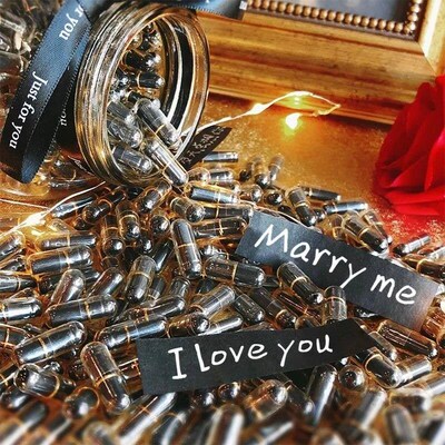 Message Capsules Love Pill with Roll Paper Blank Notes Wish