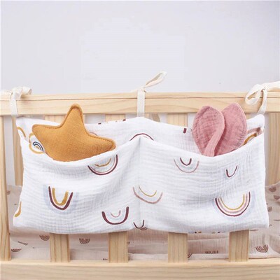 Baby Crib Organizer Cot Caddy Bed Storage Bag 2 Pockets Beds