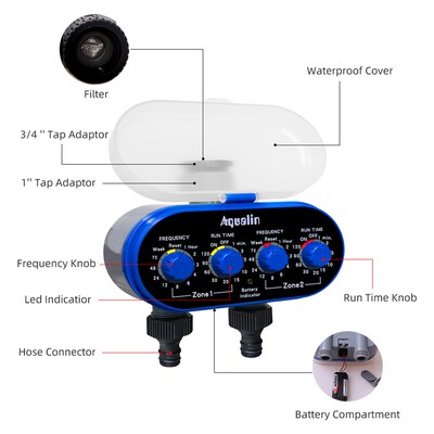 Ball Valve Electronic Automatic Watering Two Outlet Four Dia