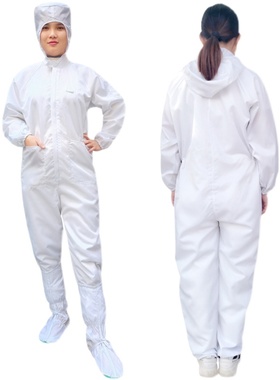 防护服连体全身男士女防静电无尘服连体有口袋加肥加大橙色防尘服
